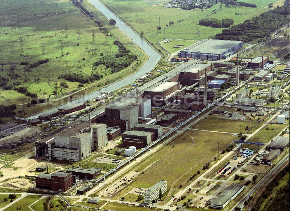 Aerial photograph Lubmin - Blick auf das Gelände des stillgelegten KKW Kernkraftwerk Lubmin. View of the site of the decommissioned nuclear power plant Lubmin.