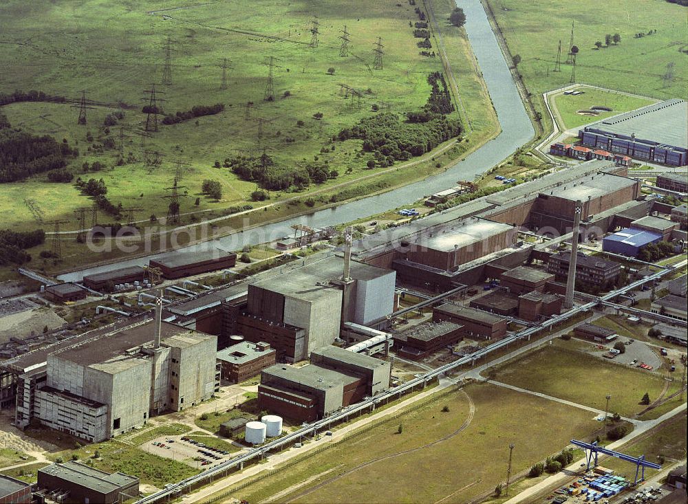 Lubmin from above - Blick auf das Gelände des stillgelegten KKW Kernkraftwerk Lubmin. View of the site of the decommissioned nuclear power plant Lubmin.