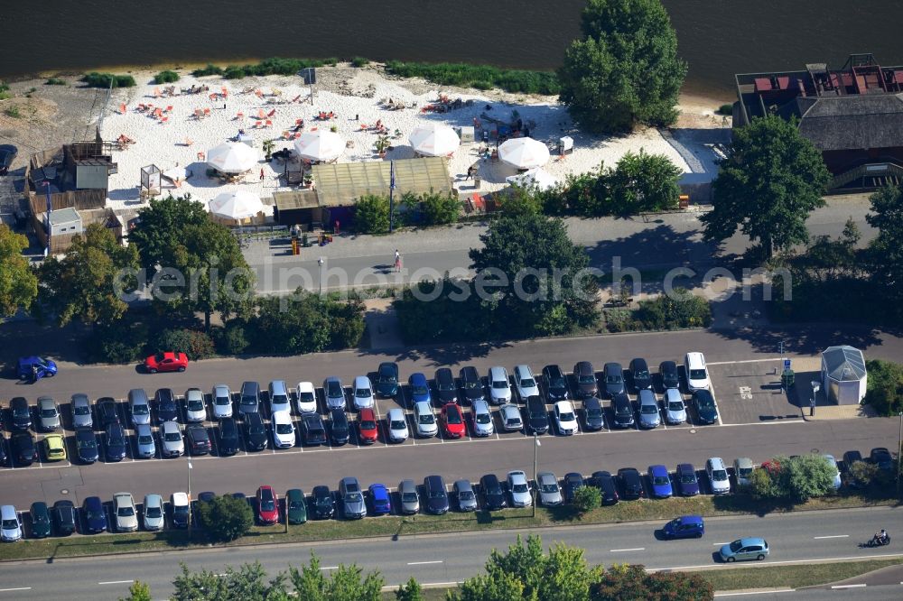 Magdeburg from above - Site of the beach on the banks of the Elbe in Magdeburg Magdeburg in Saxony-Anhalt