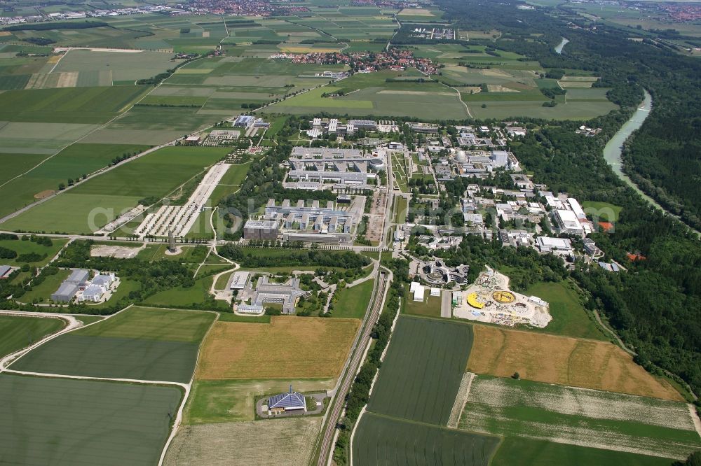 Garching bei München from the bird's eye view: University location of the Technical University - TUM - in Garching near Munich in the state Bavaria, Germany