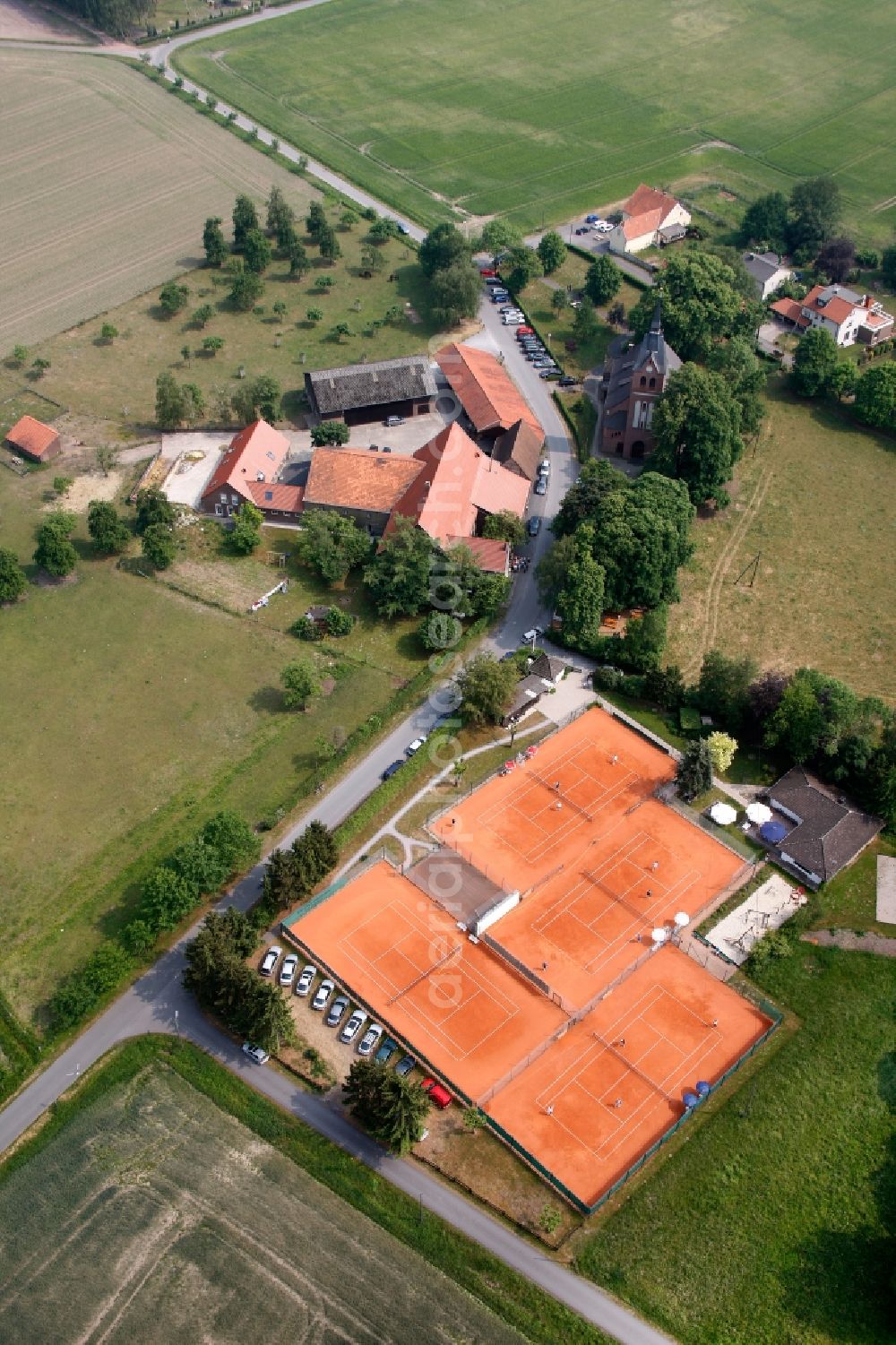 Aerial image Hamm OT Geithe - View of the area of the Tennisclub Geithe e.V. in Hamm in the state of North Rhine-Westphalia