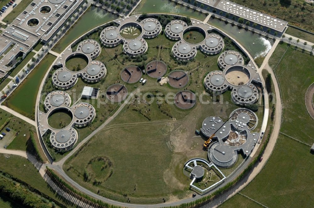 Berlin from the bird's eye view: Site of the animal shelter, also known as the city of animals, destrict Hohenschoenhausen in Berlin in Germany