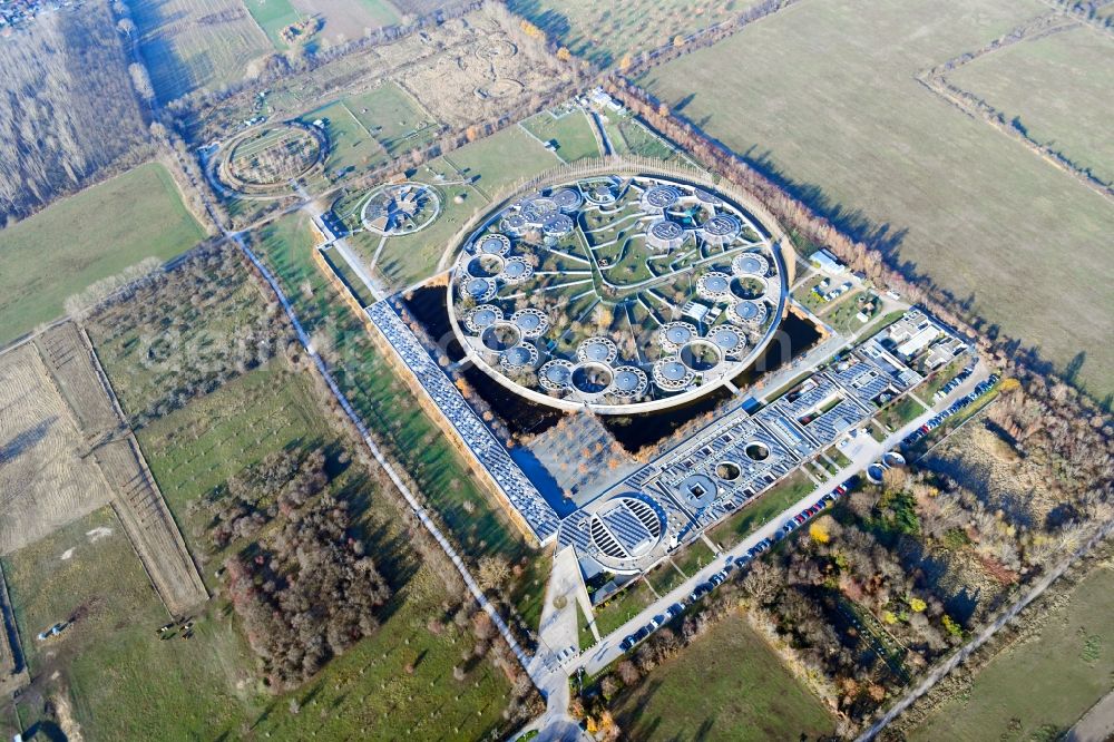 Berlin from the bird's eye view: Site of the animal shelter, also known as the city of animals, destrict Hohenschoenhausen in Berlin in Germany