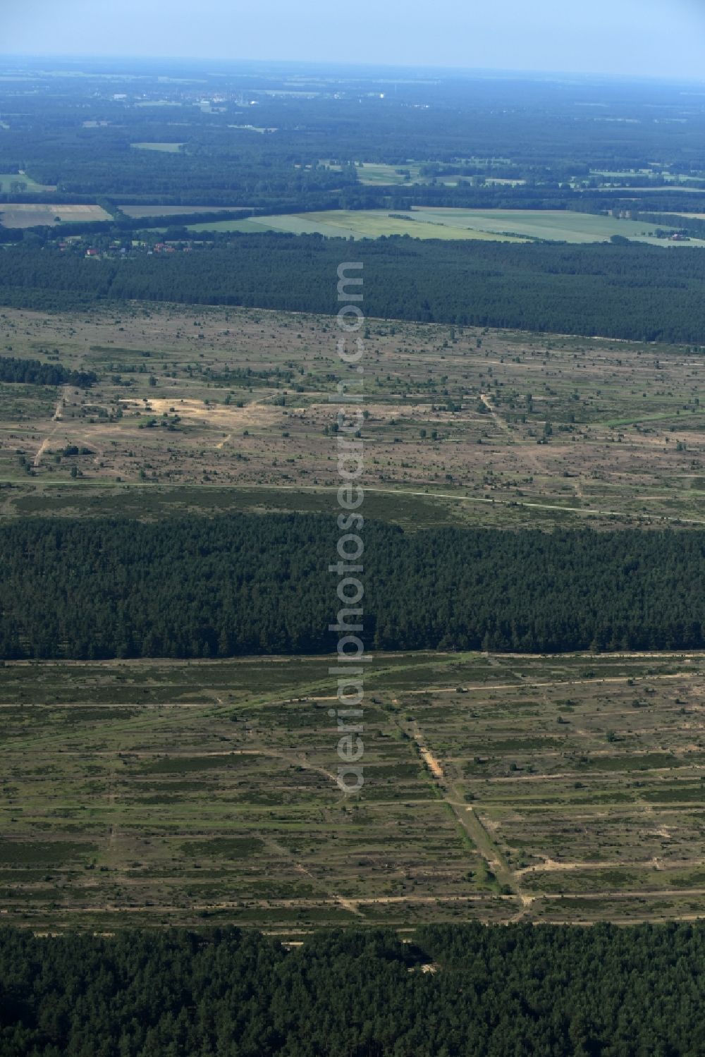 Aerial photograph Lübthen - Areal of military training ground german army Bundeswehr in Luebthen in the state Mecklenburg - Western Pomerania