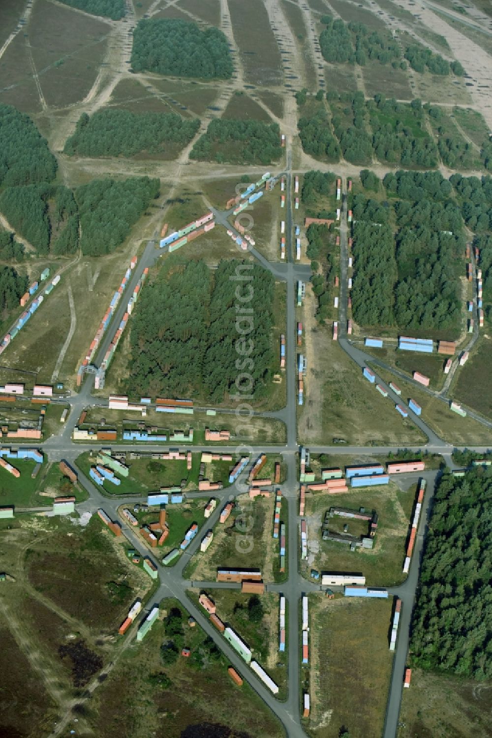 Munster from above - Areal of military training ground in Munster in the state Lower Saxony