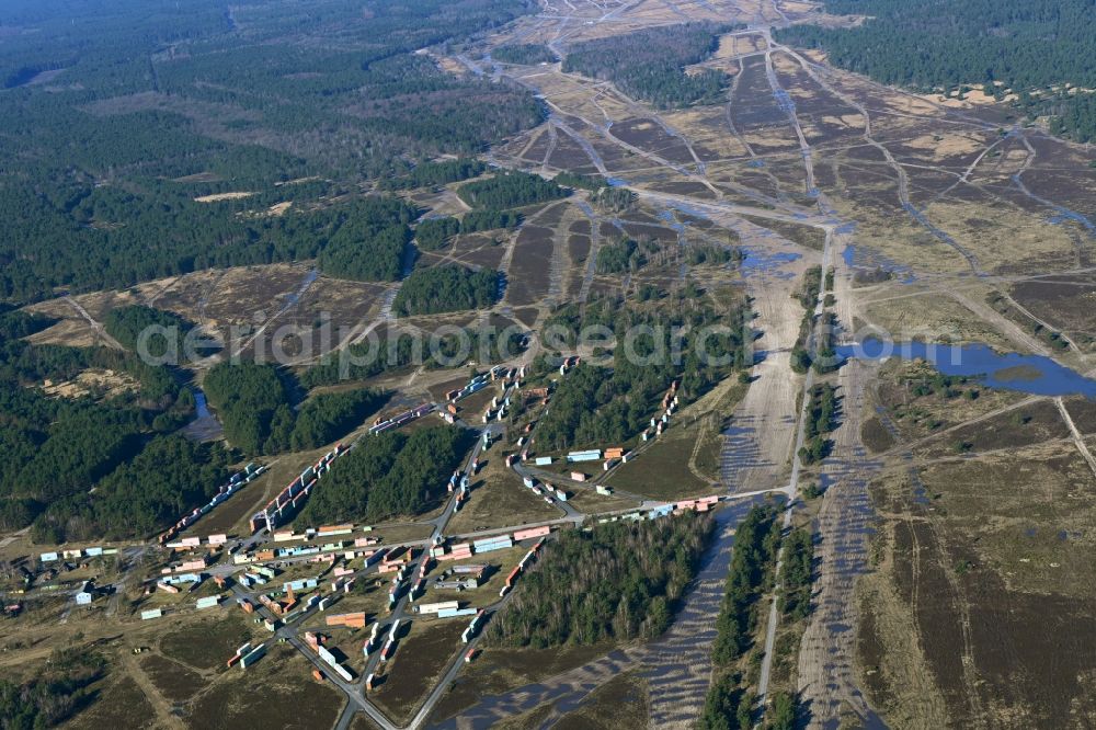 Aerial image Munster - Areal of military training ground in Munster in the state Lower Saxony