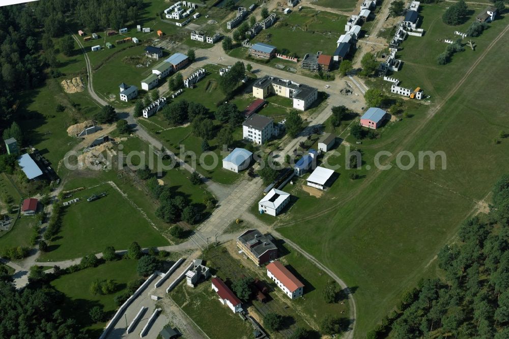 Planebruch from above - Areal of military training ground and house fighting and melee training center in Planebruch in the state Brandenburg