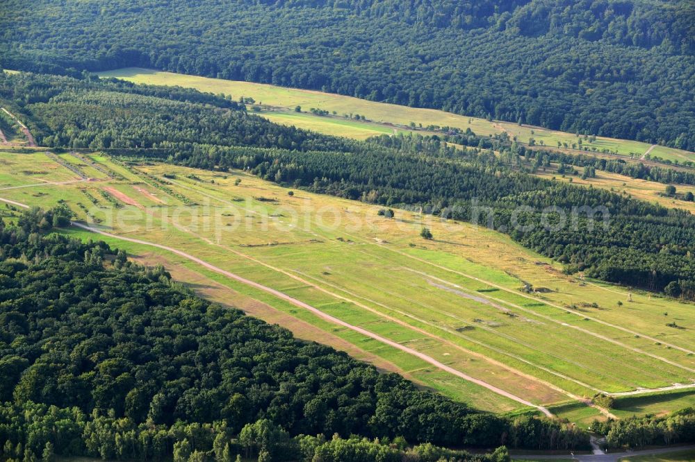 Bad Frankenhausen from above - Areal of military training ground in Bad Frankenhausen in the state Thuringia