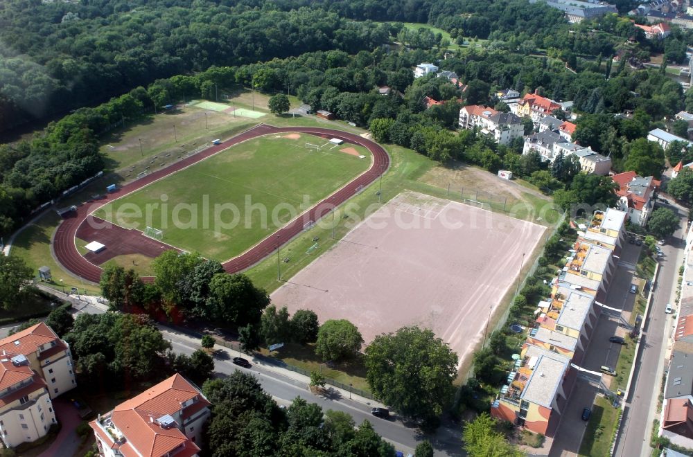 Aerial photograph Halle / Saale - Grounds of the sports field at the Rainstraße in Halle (Saale) in Saxony-Anhalt