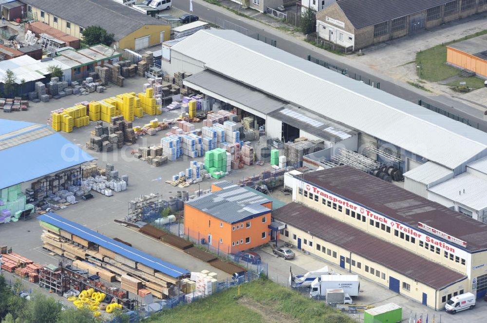 Aerial photograph Bernau - Look at the area of the Truck Center Bernau, an open unconditional car work shop at the motor way exit Bernau Nord of the A 11