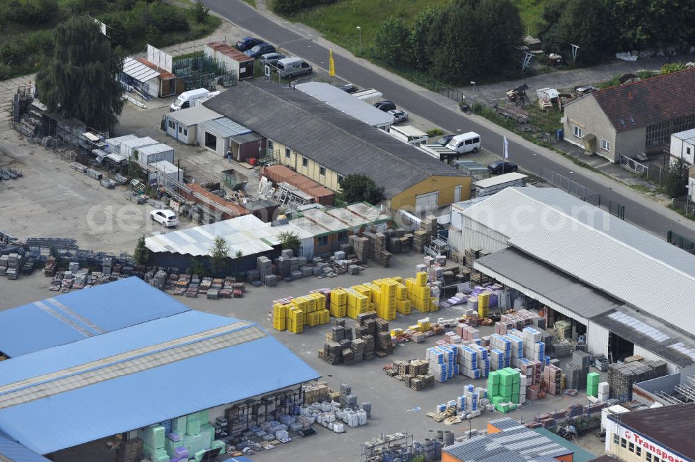 Bernau from above - Look at the area of the Truck Center Bernau, an open unconditional car work shop at the motor way exit Bernau Nord of the A 11