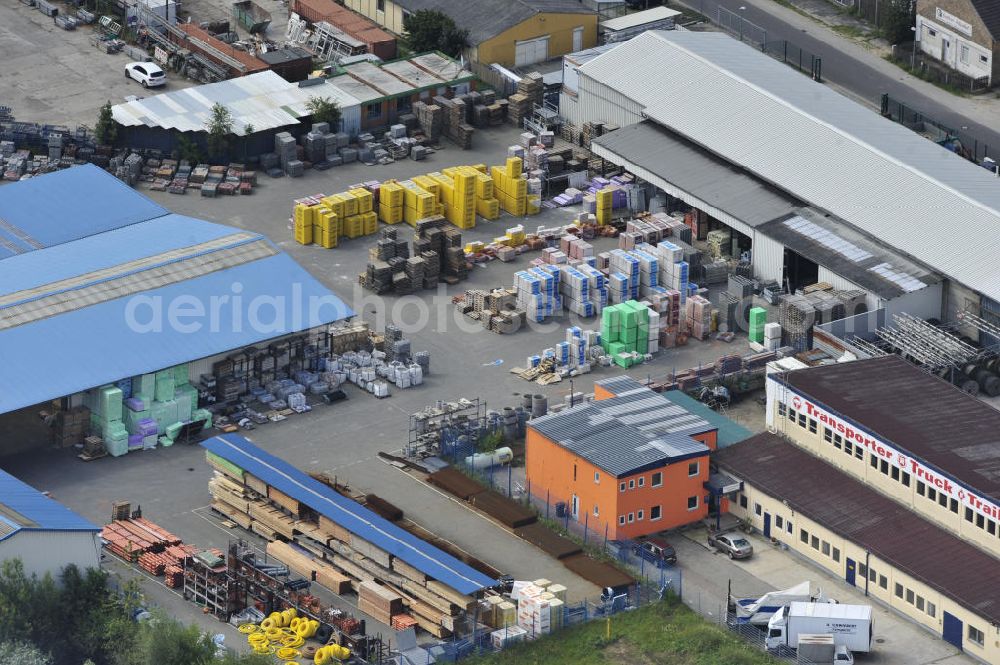 Bernau from the bird's eye view: Look at the area of the Truck Center Bernau, an open unconditional car work shop at the motor way exit Bernau Nord of the A 11