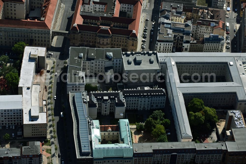 Aerial photograph Berlin - Site of the substation for voltage conversion and electrical power supply Jaegerstrasse - Mauerstrasse destrict Mitte in Berlin