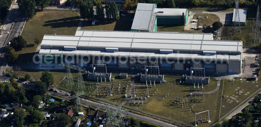 Aerial photograph Berlin - Site of the substation for voltage conversion and electrical power supply Rummelsburger Landstrasse in Berlin