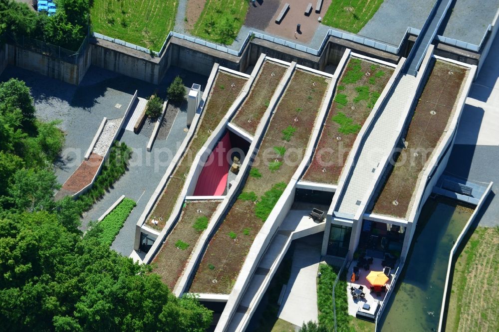 Messel from above - Grounds of the UNESCO World Heritage Messel with the newly built visitor and information center designed by Landau + kindelbacher architects - interior designers in the state of Hesse