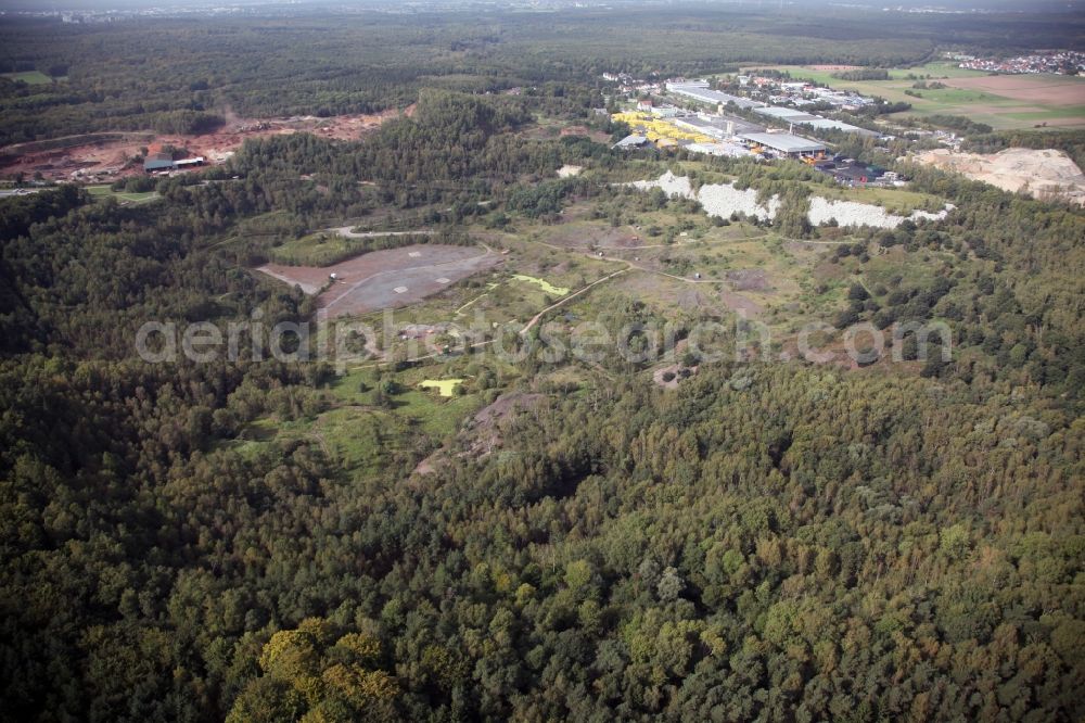 Messel from above - Grounds of the UNESCO World Heritage Messel with the newly built visitor and information center designed by Landau + kindelbacher architects - interior designers in the state of Hesse