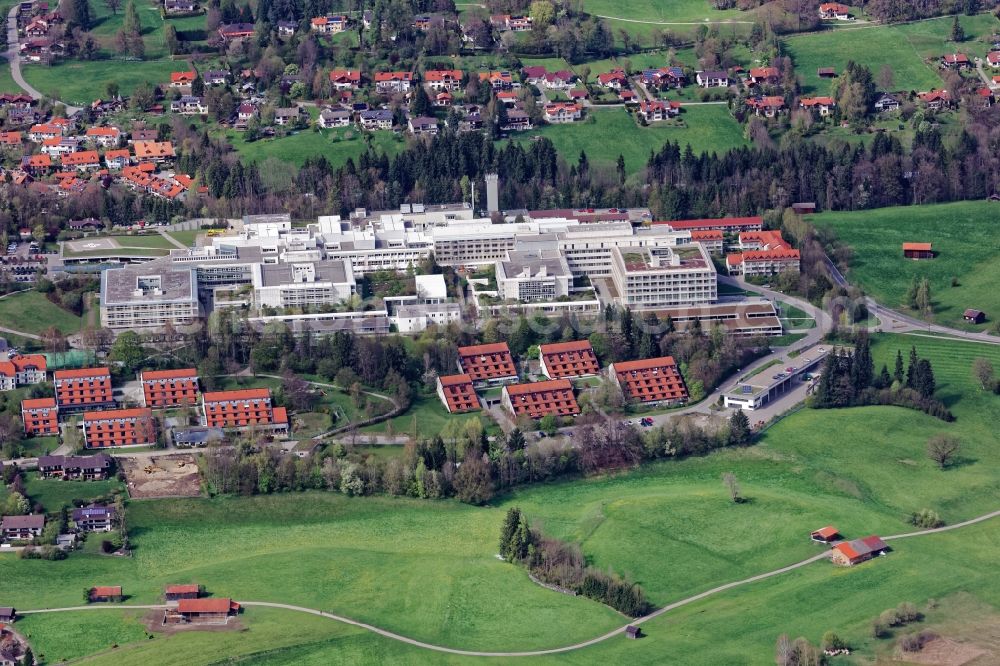 Aerial image Murnau am Staffelsee - Hospital grounds of the Clinic in Murnau am Staffelsee in the state Bavaria, Germany