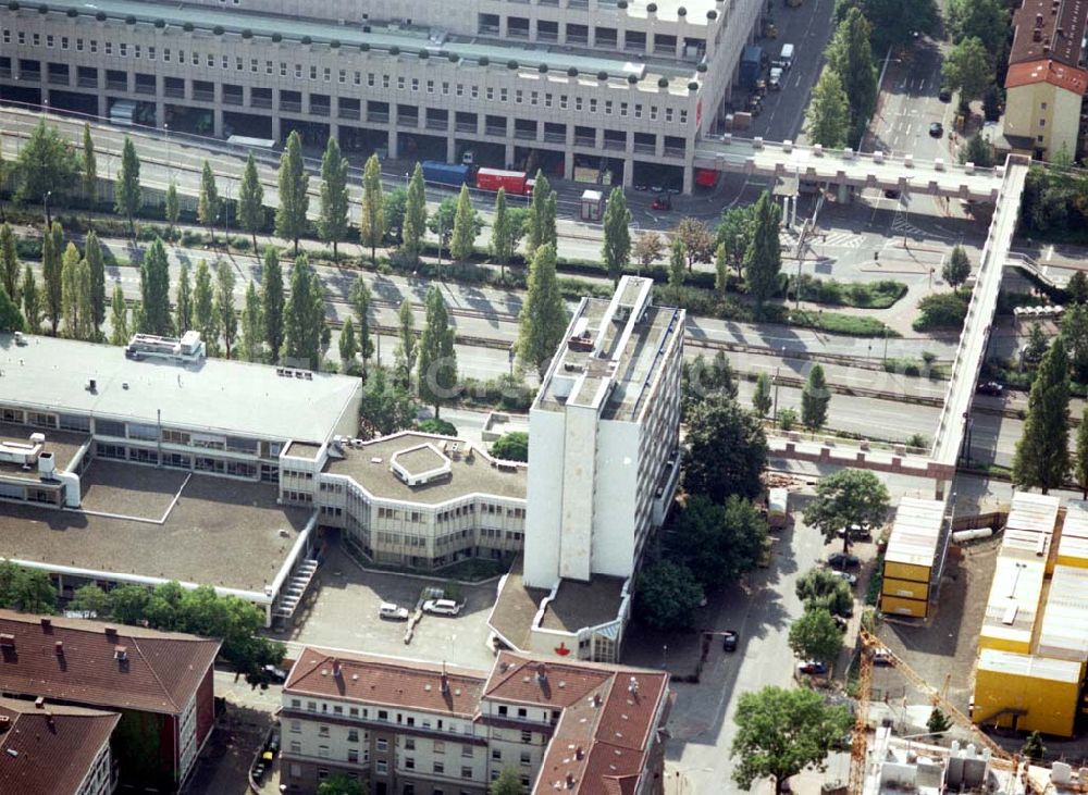 Frankfurt am Main from above - Gelände der Union-Druckerei an der Theodor-Heuss-Allee 90-98 in Frankfurt / Main.