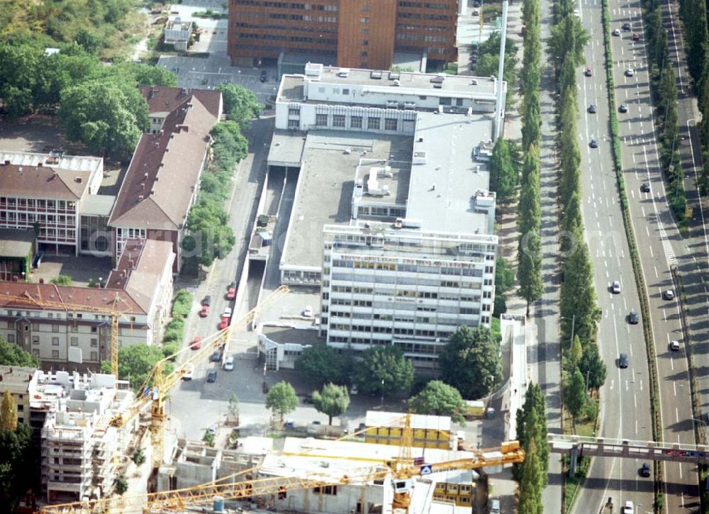 Frankfurt am Main from above - Gelände der Union-Druckerei an der Theodor-Heuss-Allee 90-98 in Frankfurt / Main.