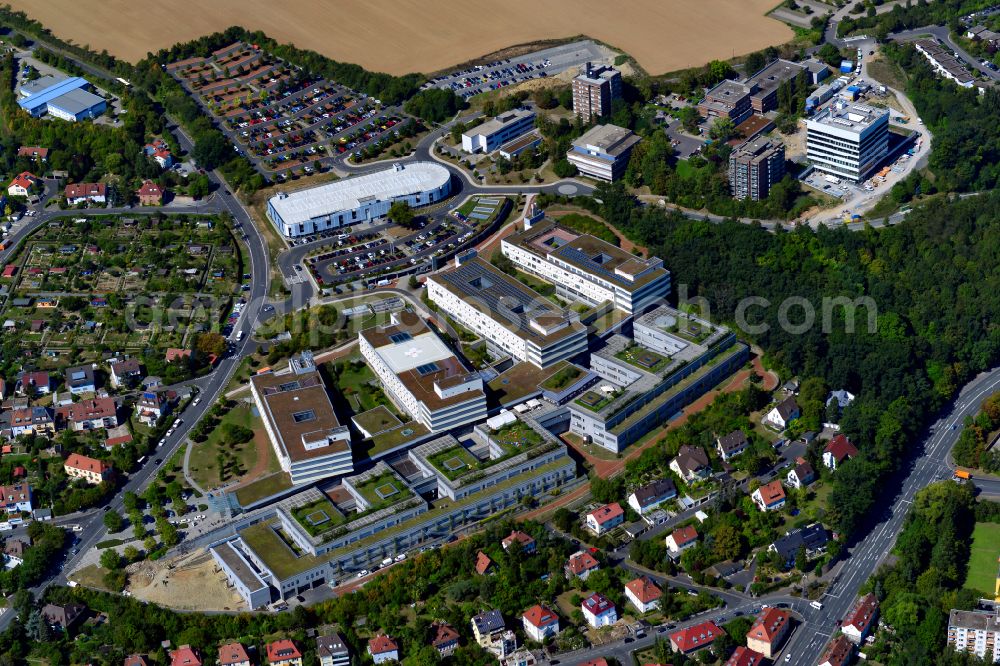 Aerial photograph Würzburg - Clinic grounds of the university hospital in Wuerzburg in the state Bavaria, Germany