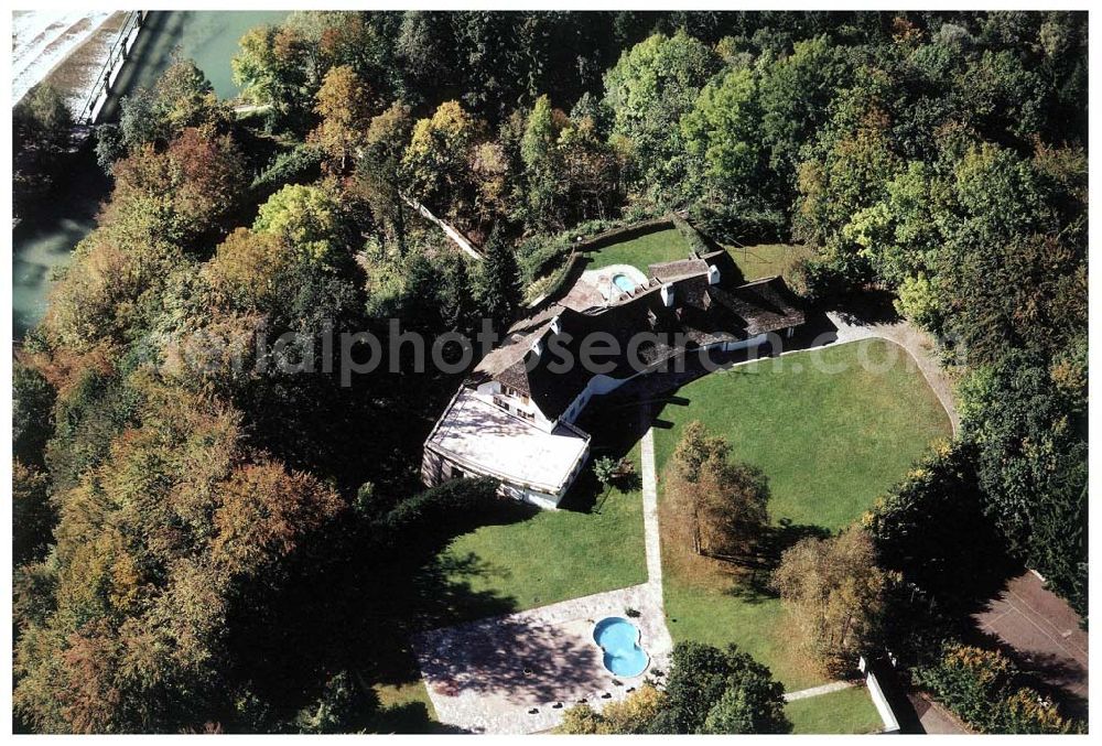 Aerial image Freilassing / Bayern - Gelände der Villa Zeller der Unternehmensgruppe MAX AICHER in Freilassing.