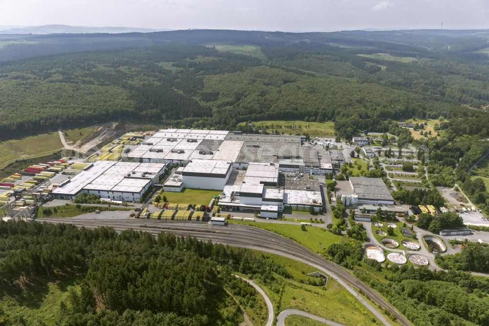 Warstein from the bird's eye view: Grounds of the Warsteiner brewery in Warstein in North Rhine-Westphalia