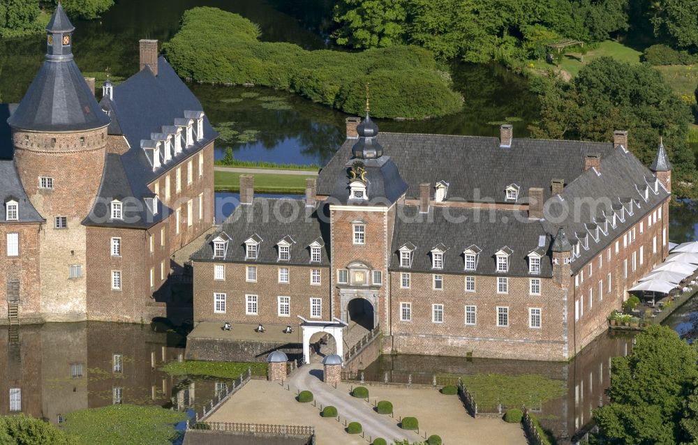 Isselburg from above - Grounds of the moated castle Anhalt near Isselburg in North Rhine-Westphalia