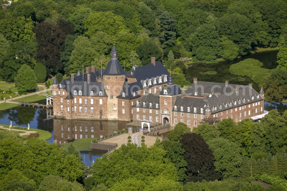 Isselburg from above - Grounds of the moated castle Anhalt near Isselburg in North Rhine-Westphalia