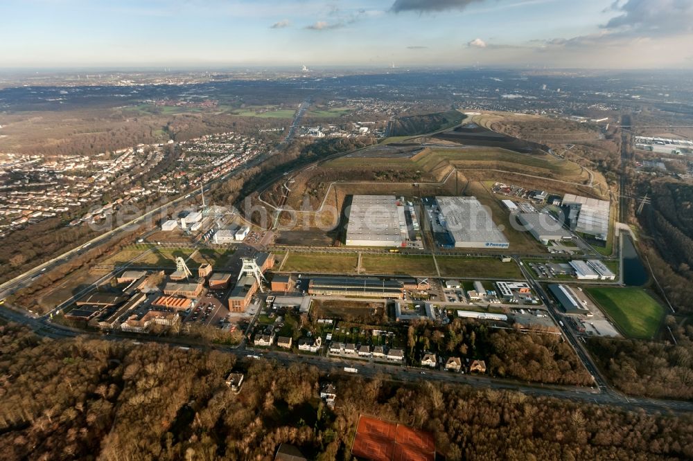 Herten from above - Site of the hydrogen - Competence Centre H2Herten on the surface of the former mine Ewaldin Herten in North Rhine-Westphalia