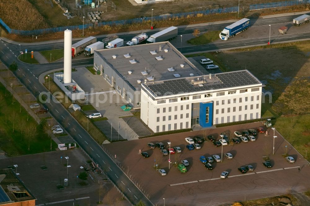 Herten from the bird's eye view: Site of the hydrogen - Competence Centre H2Herten on the surface of the former mine Ewaldin Herten in North Rhine-Westphalia