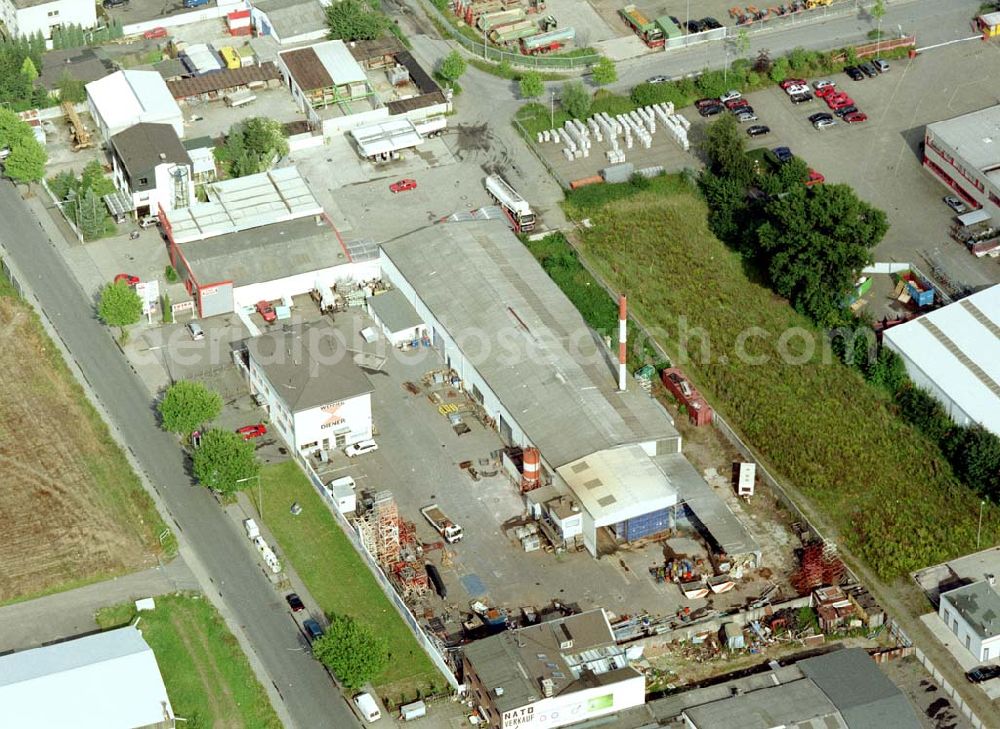 Köln from above - Gelände der WERNER DIENER GmbH & Co KG an der Niederkasseler Straße in 51147 Köln.