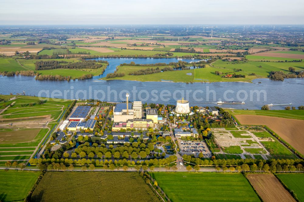 Kalkar from the bird's eye view: Site of Wunderland Kalkar on the former nuclear power plant - NPP - site Kalkar in North Rhine-Westphalia