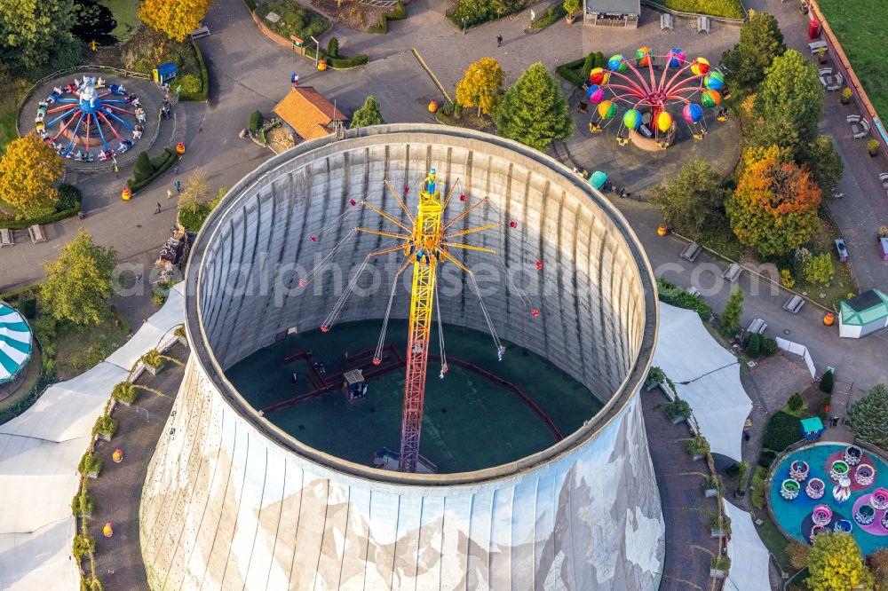 Kalkar from the bird's eye view: Site of Wunderland Kalkar on the former nuclear power plant - NPP - site Kalkar in North Rhine-Westphalia