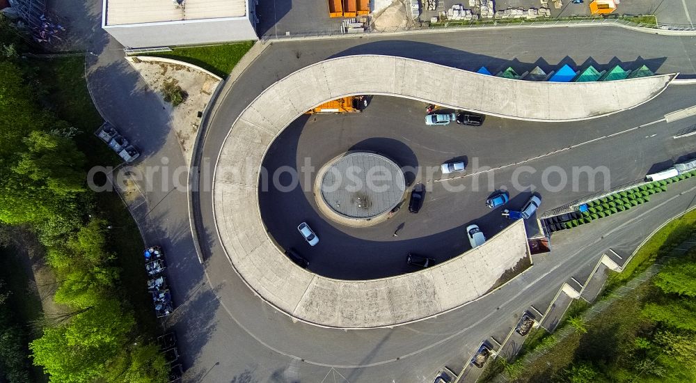 Marl from the bird's eye view: Site of the ZBH Central depot Marl with recycling in urban yard Brassertstrasse in Marl in North Rhine-Westphalia