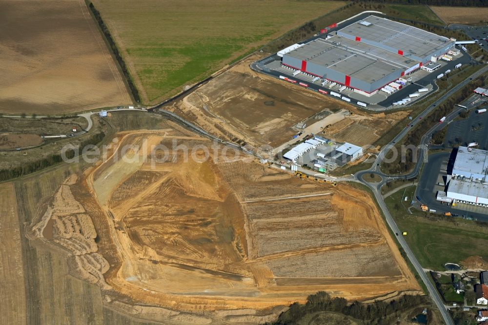 Aerial photograph Möckmühl - Building complex and grounds of the logistics center Kaufland Logistik Moeckmuehl in Moeckmuehl in the state Baden-Wuerttemberg, Germany