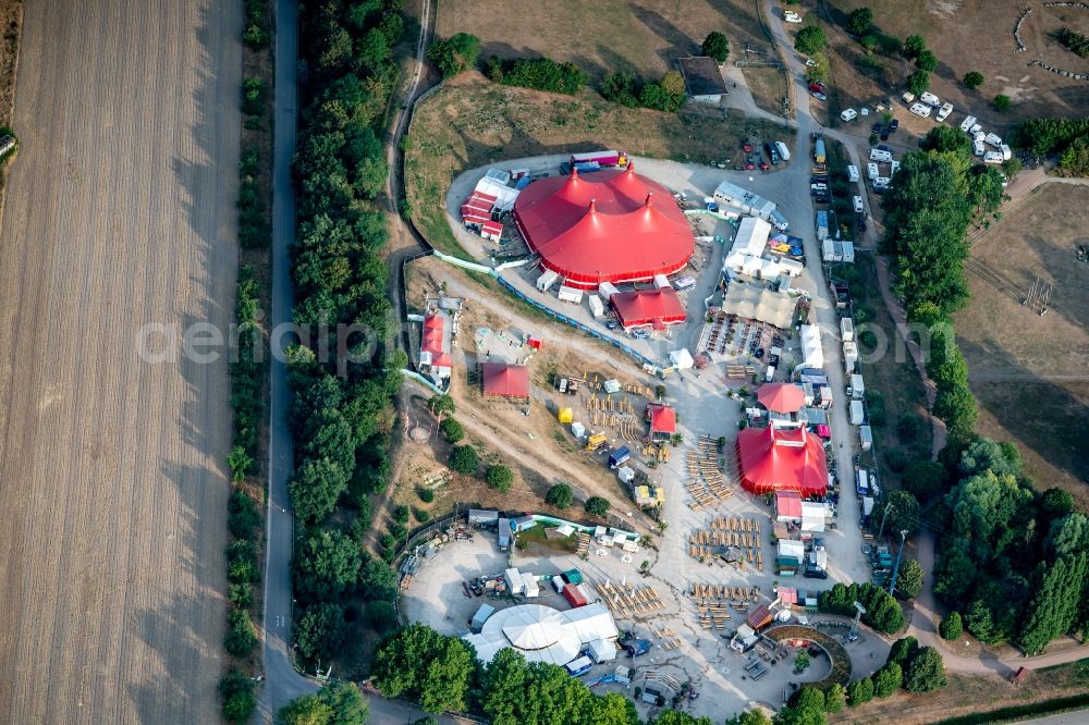 Freiburg im Breisgau from the bird's eye view: Participants in the ZMF Freiburg 2018 music festival on the event concert area in Freiburg im Breisgau in the state Baden-Wurttemberg, Germany