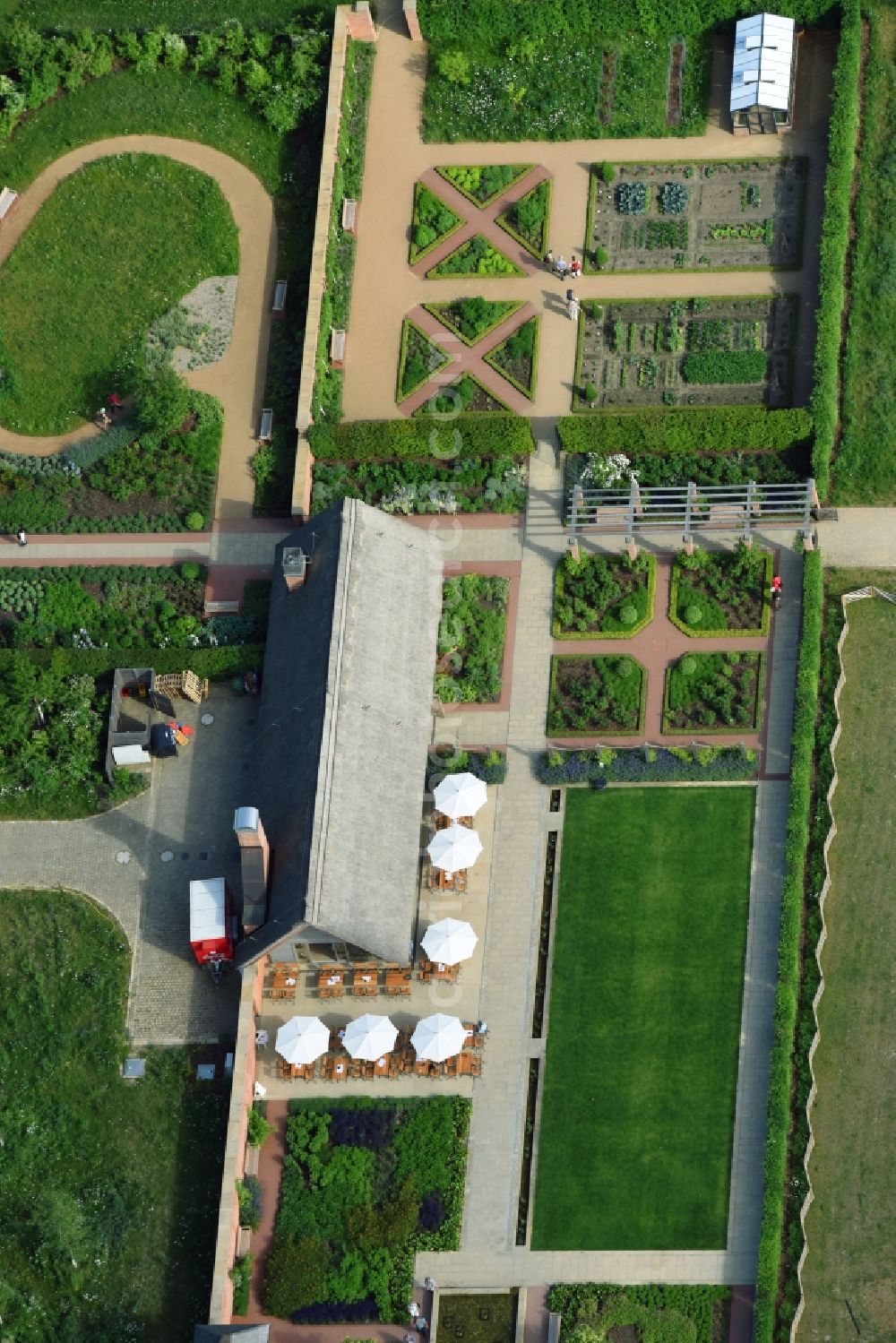 Berlin from above - Centre of the International gerden exibition IGA 2017 in the district of Marzahn-Hellersdorf in Berlin