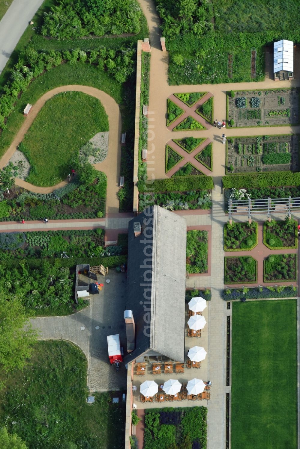 Berlin from the bird's eye view: Centre of the International gerden exibition IGA 2017 in the district of Marzahn-Hellersdorf in Berlin