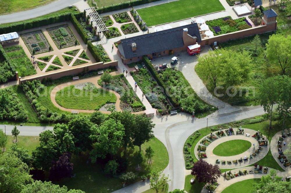 Aerial photograph Berlin - Centre of the International gerden exibition IGA 2017 in the district of Marzahn-Hellersdorf in Berlin