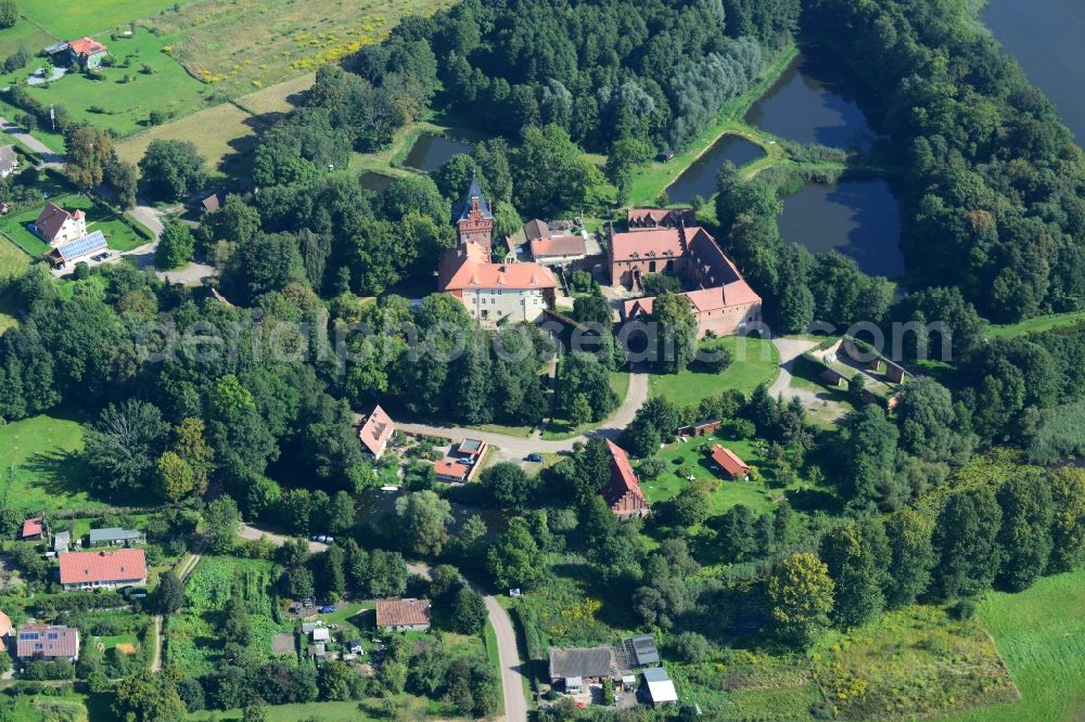 Aerial image Plattenburg - Plate castle - a moated castle in the office free community plate castle district Prignitz in the northwest of Brandenburg