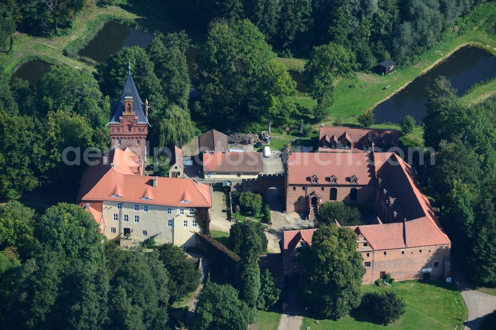 Plattenburg from above - Plate castle - a moated castle in the office free community plate castle district Prignitz in the northwest of Brandenburg