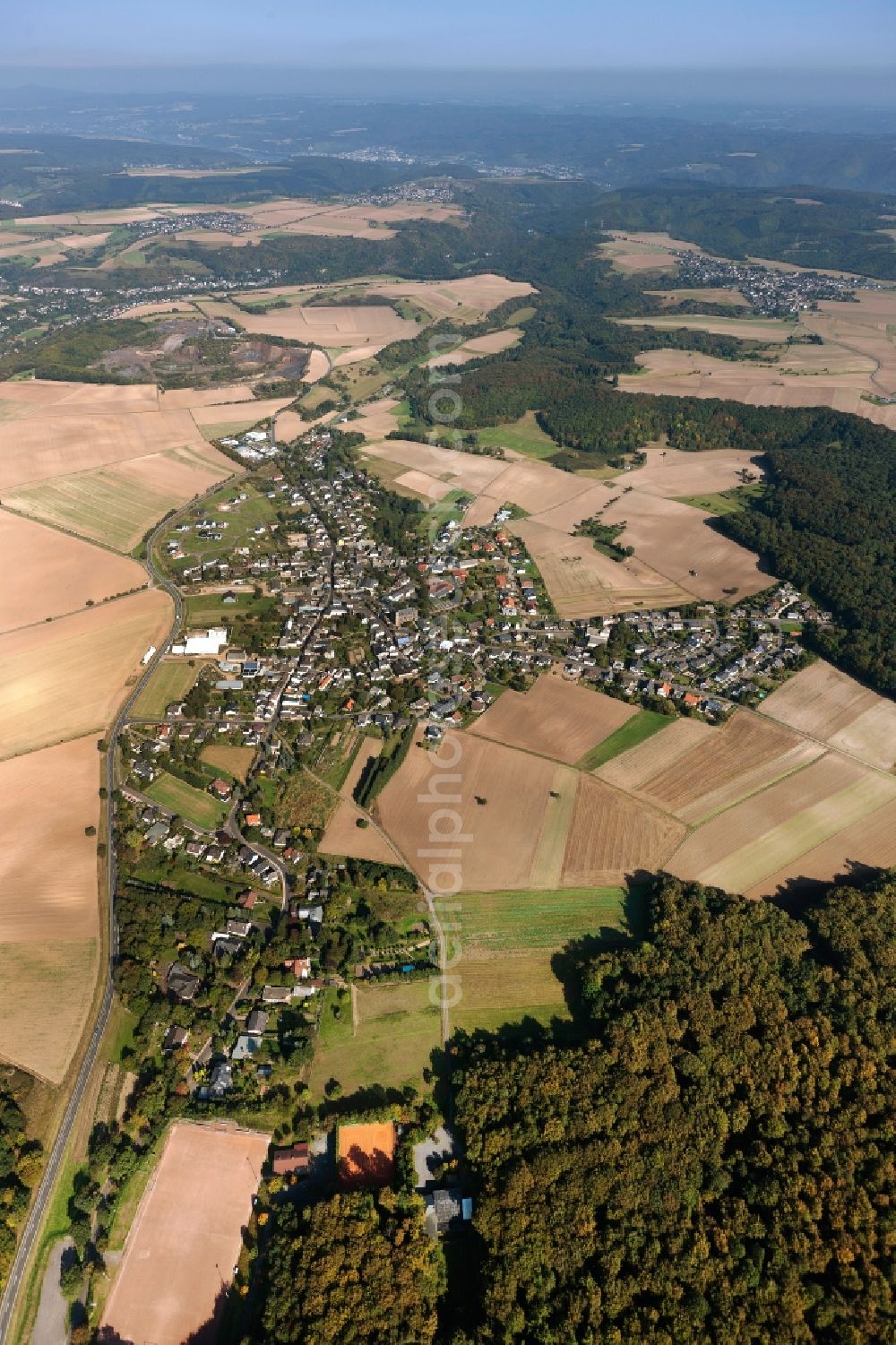 Wassenach from the bird's eye view: Town view of Bell in the state of Rhineland-Palatinate