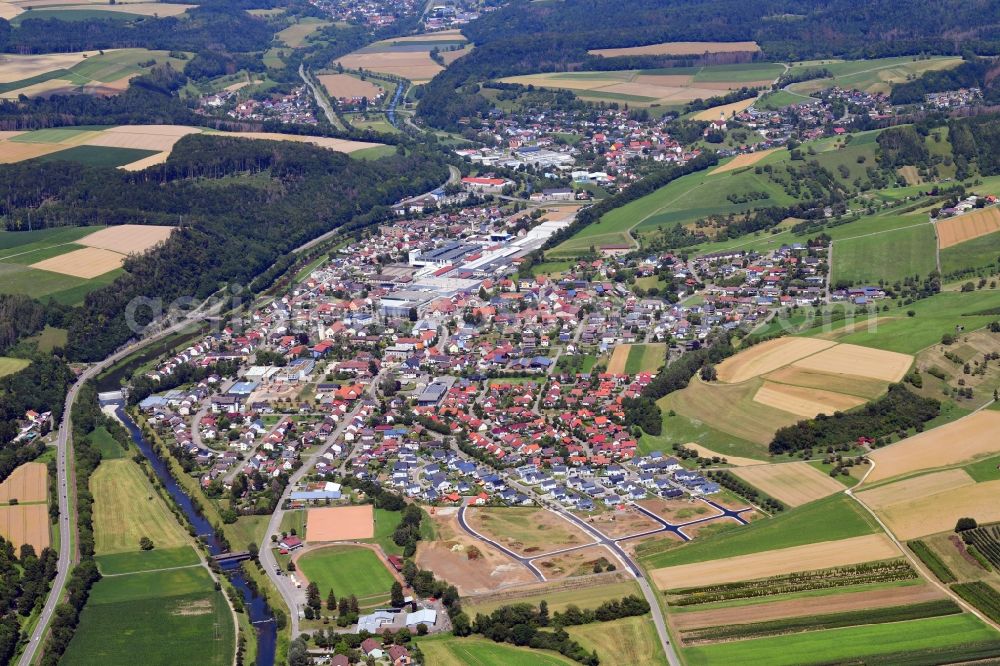 Wutöschingen from above - Community Wutoeschingen in the state Baden-Wuerttemberg, Germany