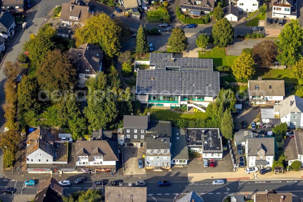 Kreuztal from above - Community center and community office - Ev. Ferndorf parish on street Ferndorfer Strasse in the district Ferndorf in Kreuztal at Siegerland in the state North Rhine-Westphalia, Germany