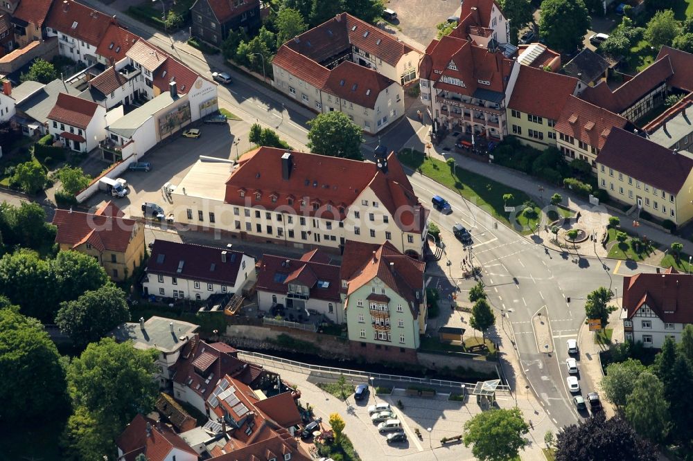 Aerial photograph Georgenthal-Thüringer Wald - The municipal administration of Georgenthal-Thuringian Forest in the state of Thuringia is located on Fabianplace close to the hotel German court. This traditional hotel is an ideal base for walkers