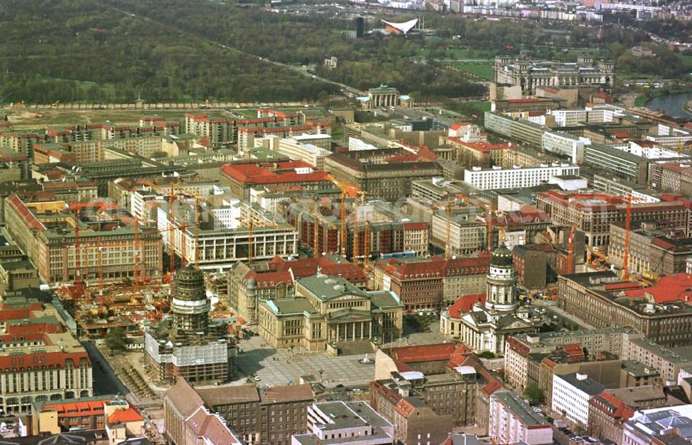 Berlin Mitte from above - 04.10.1993 Gendarmenmarkt in Berlin Mitte