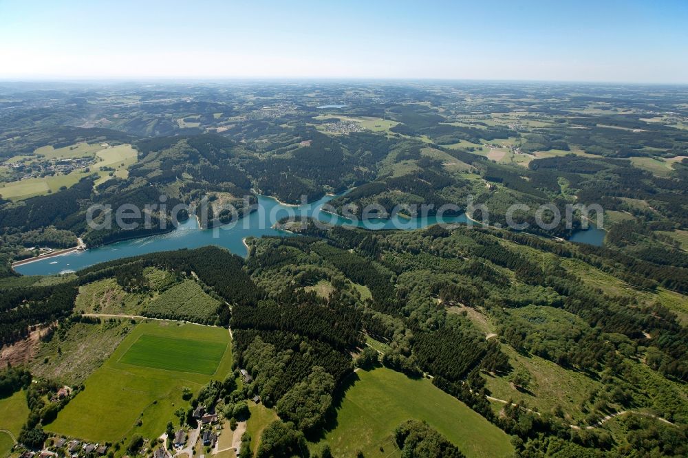 Gummersbach from the bird's eye view: View of the Genkeltalsperre in Gummersbach in the state of North Rhine-Westphalia