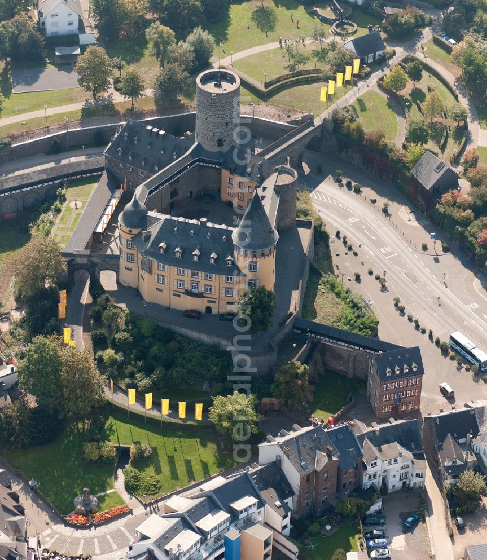 Aerial image Mayen - Genoveva Castle - landmark of the city of Mayen in Rhineland-Palatinate