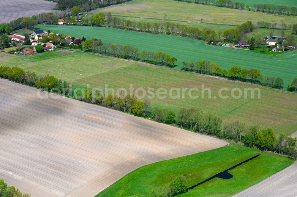 Hohenbruch from above - Plowed field in Hohenbruch in the state Brandenburg, Germany