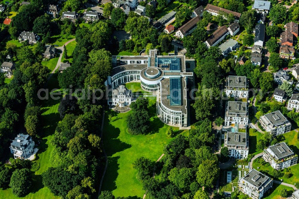 Hamburg from above - Court- Building complex of the International Tribunal for the Law of the Sea in Hamburg, Germany